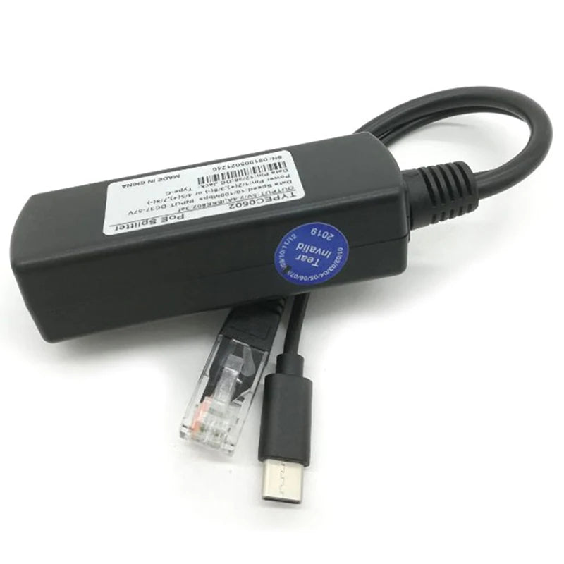 TYPE-c poe splitter usb 48v to 5v power over ethernet 802.3af 100/1000M for raspberry High Quality Qme Default Title