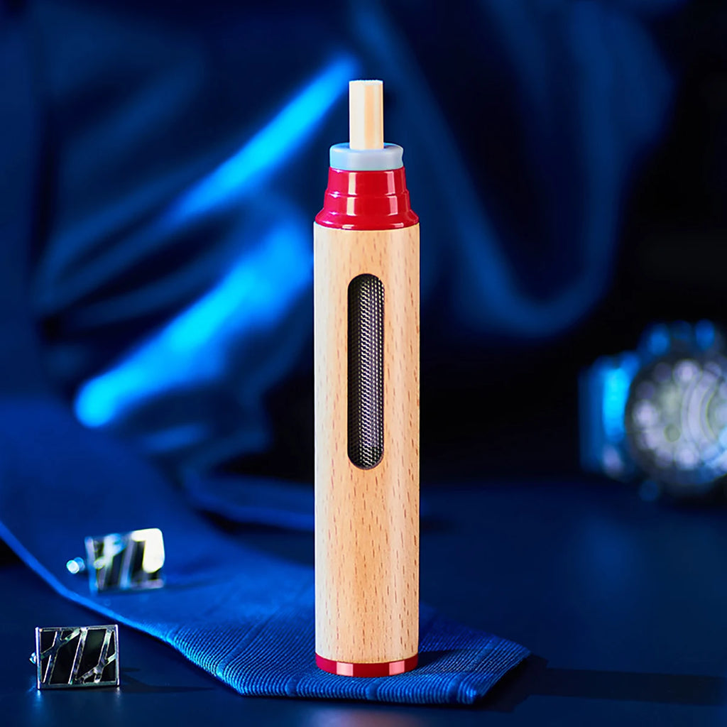 1 Portable Mini Car Mounted Wooden Ashtray No Dust Falling Suitable 3 Qme Red