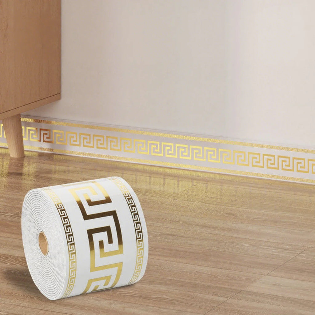 Rolled Self-Stick Baseboard Trim-Anti-Collision Waterproof Wall Waistband Sticker for Living Room Bedroom Home Decor Qme