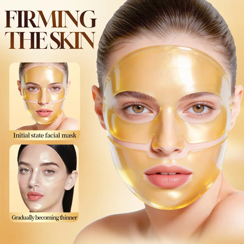 Gold Collagen Crystal Collagen Face Mask Firming Hydrating Moisturizing Face Mask Shrink Pores Beauty Patches Skin Care Qme