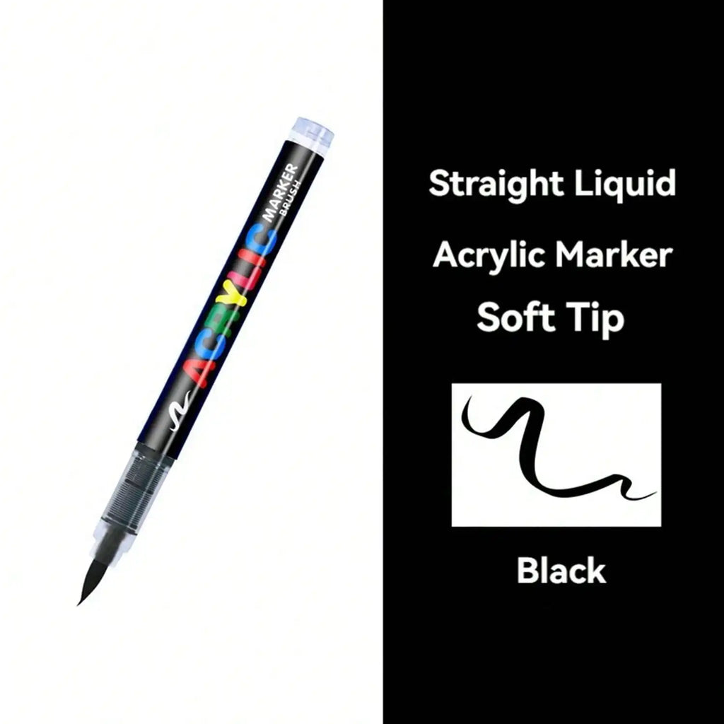 12 Black/White Acrylic Markers Soft Head Markers Painted Wood Ceramic Festival DIY Box Gfit Marker Set Festival Art Supply Qme