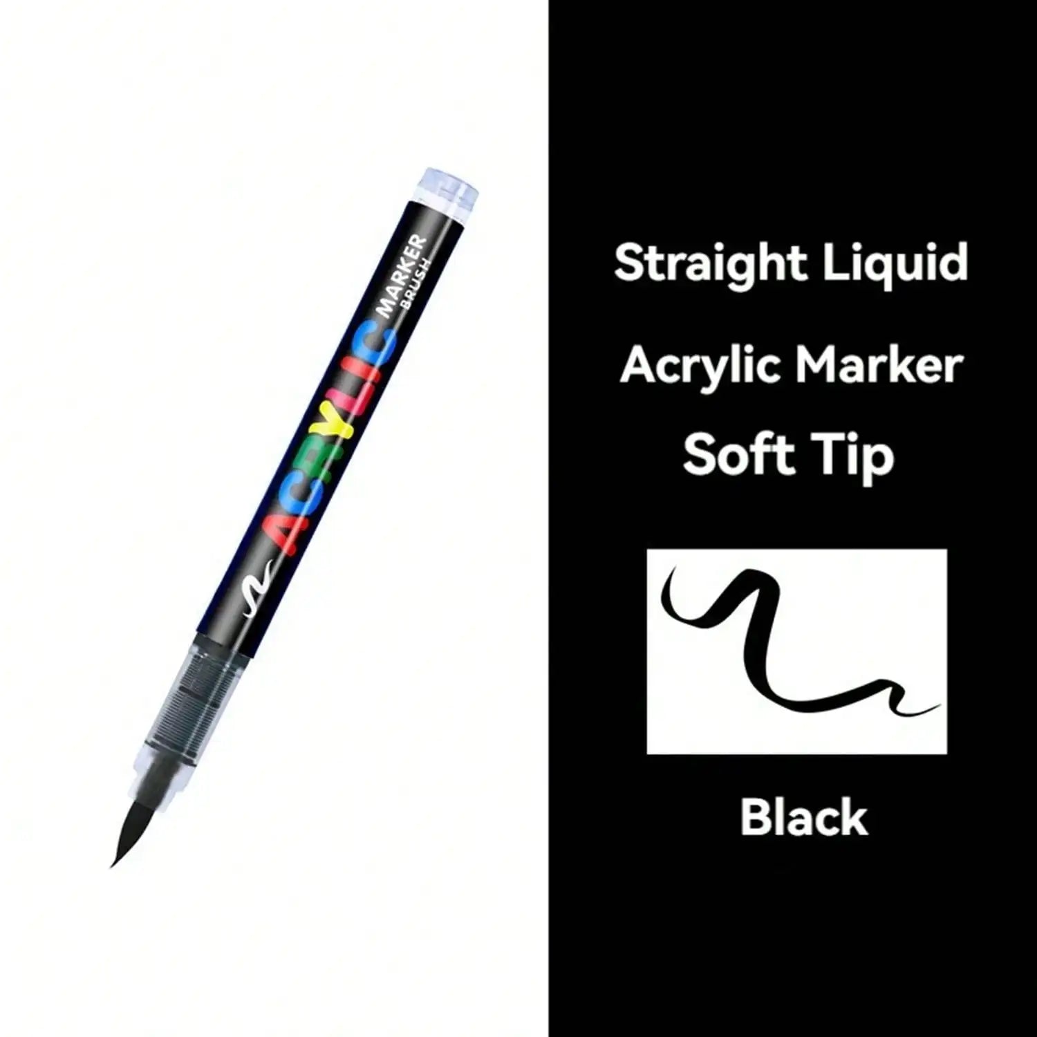 12 Black/White Acrylic Markers Soft Head Markers Painted Wood Ceramic Festival DIY Box Gfit Marker Set Festival Art Supply Qme