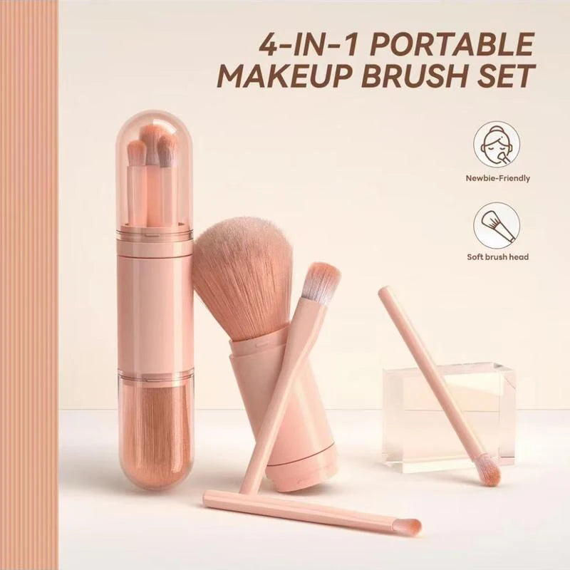 Mini Makeup Brush 4-in-1 Four-piece Retractable Portable Eyeshadow Qme