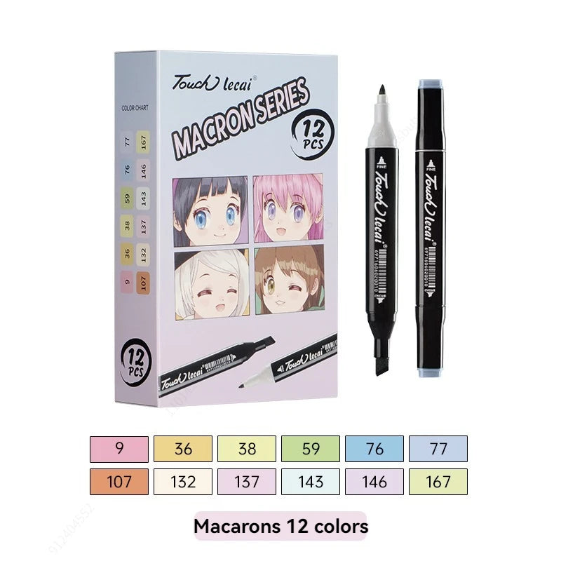 Alcohol Markers, Dual Brush Tip Permanent Art Markers, Coloring Marker, for Book Painting Card Making, Christmas gift Qme Macaron series