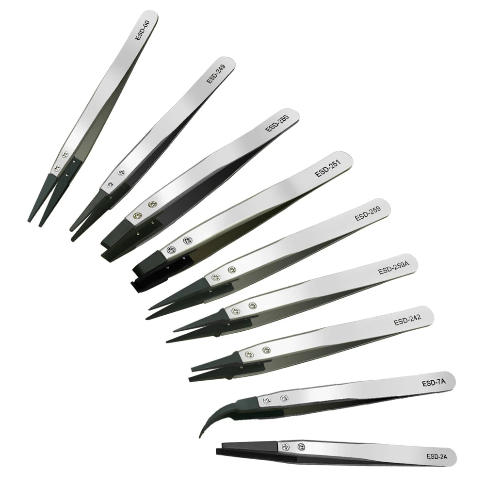 LEFAVOR Anti-static Plastic Tweezers Stainless Steel Industrial Qme