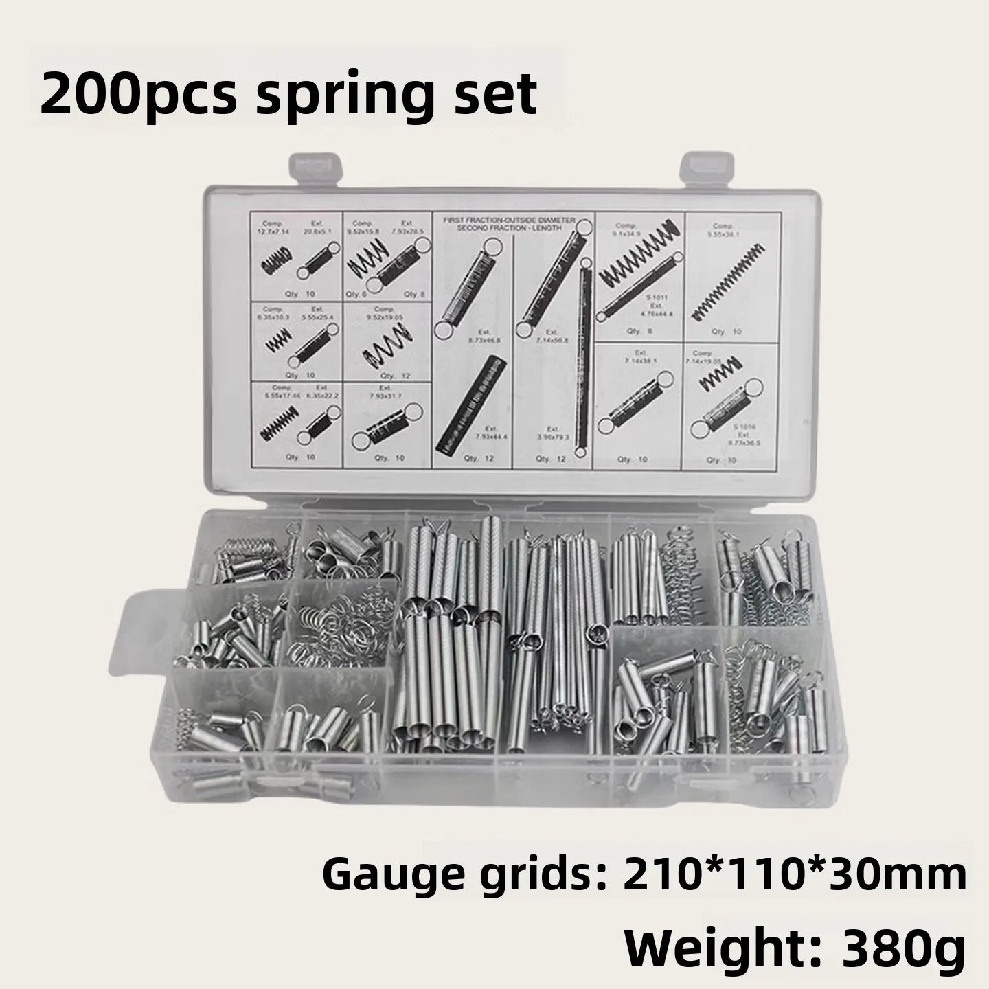 200/300PCS Stainless Steel Compression Spring Assortment Mechanical Electronics Repair DIY Hardware Tools Steel Galvanized Qme