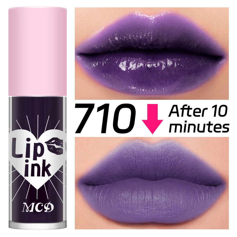 Waterproof Matte Lip Tint Long-lasting Glaze Sexy Plump Glow Oil Qme 710