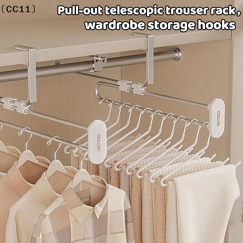 Space-saving Extendable Trouser Skirt Hooks Durable Portable Home Qme