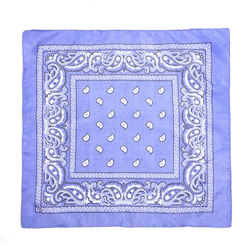 Fashion Hip Hop Bandana Kerchief Unisex Black Hair Band Neck Scarf Qme Light purple 55CM-55CM