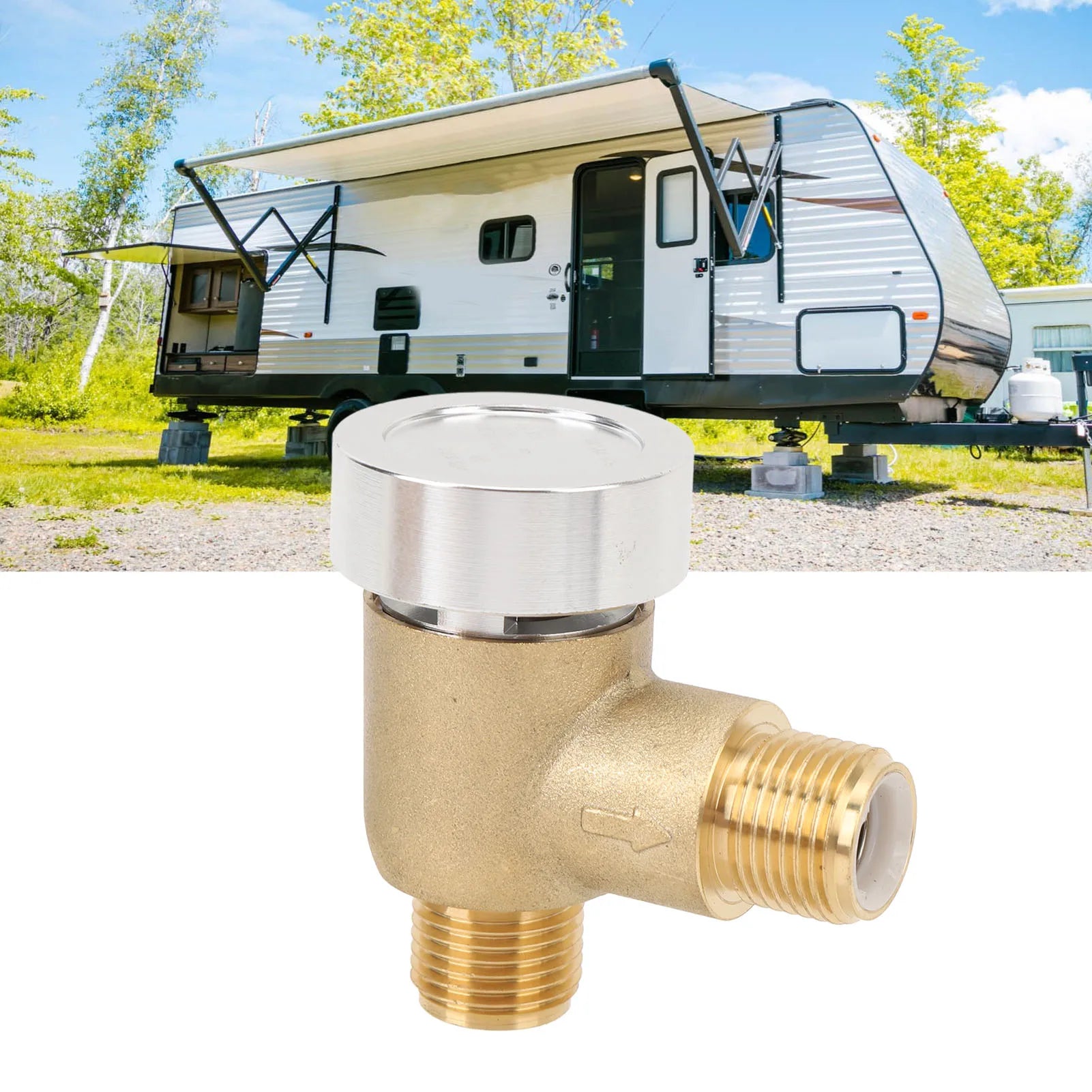 RV Vacuum Breaker Check Valve Brass Simple Installation Anti Siphon 571 VAC CHK A Prevent Backflow for Leaking Vacuum Breaker Qme