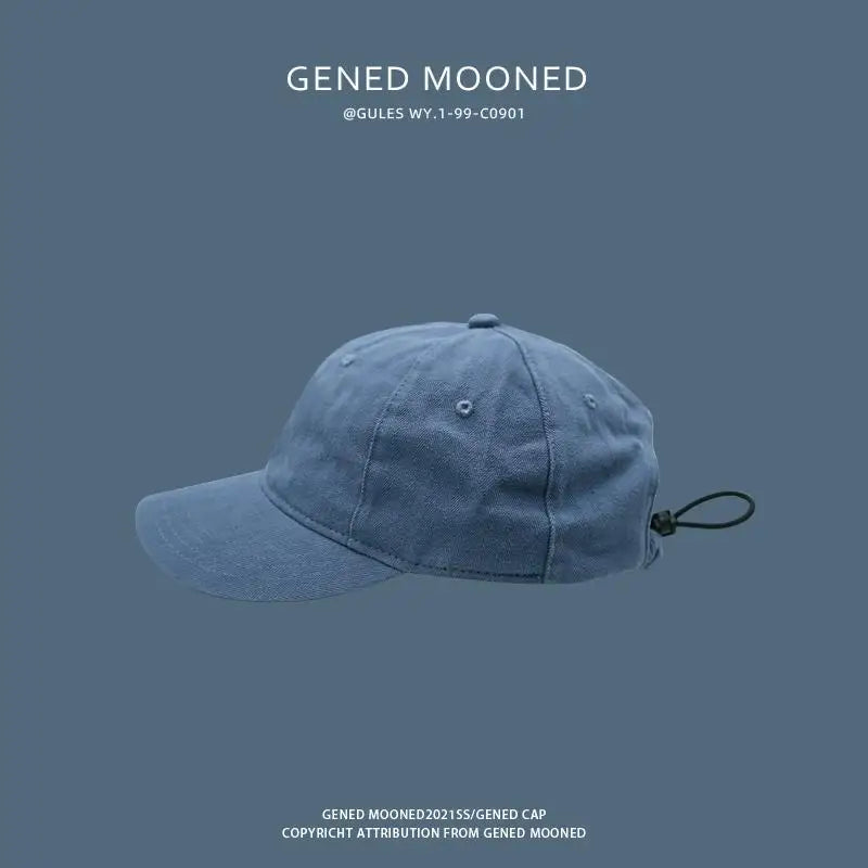 Drawstring Short Brim Hat Trendy Versatile Soft Curved Cap Qme