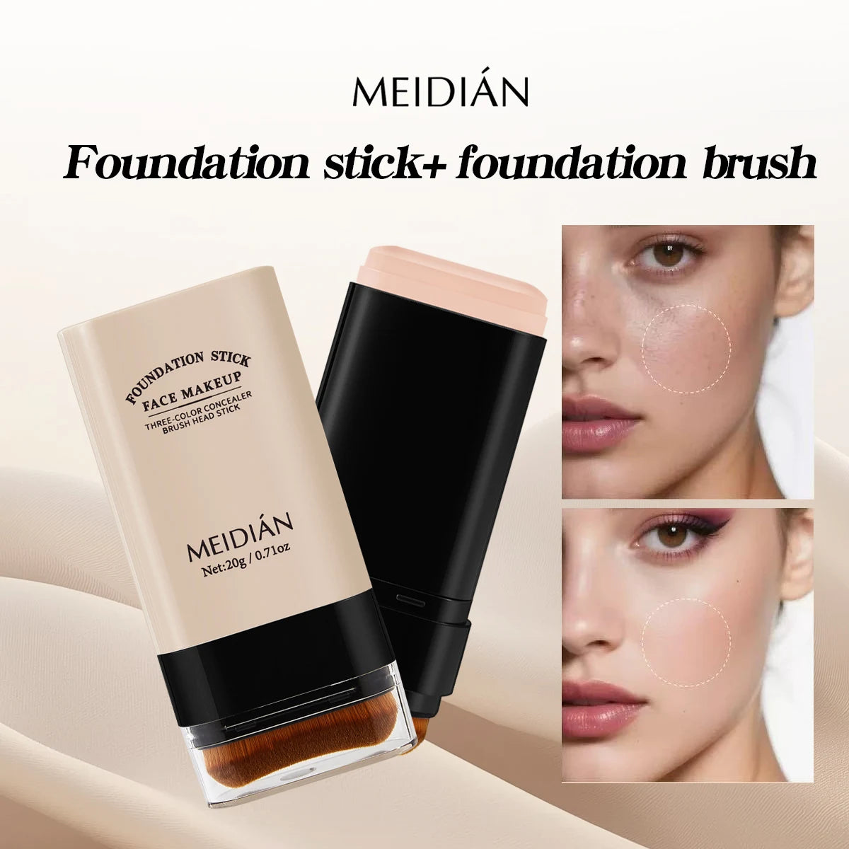 Foundation Make-up Stick Light Thin Moisturizing Delicate Qme