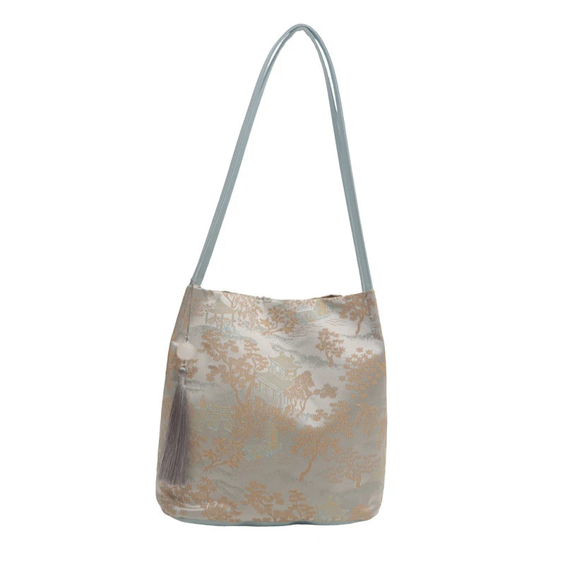 Women's Shoulder Bags New Chinese Style Temperament Elegant Advanced Retro Tote Bag Fashion Large Capacity All-match Handbags Qme one size A