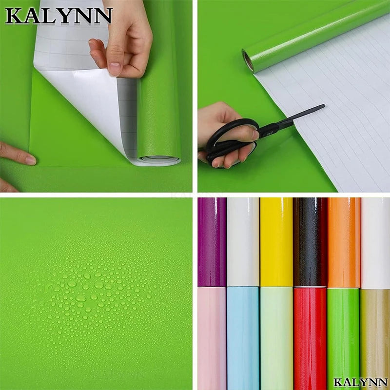 Shiny Green DIY Decorative Film PVC Self Adhesive Wall Paper Qme