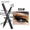 Dual-ended 2-in-1 Eyeliner Stamp, Smooth Black Liquid Eyeliner Pen, Cat Eye Smiley Moon Heart Stamp One-Swipe, Whimsical Makeup Qme 05