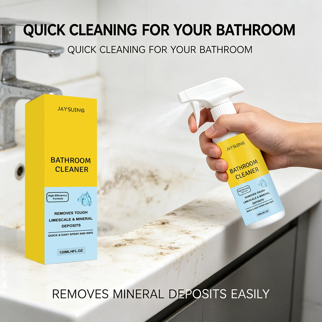 Bathroom Cleaner Spray Powerful Removing Scale Cleaning Ceramic Tile Glass Restoring Luster Limescale & Mineral Deposit Remover Qme