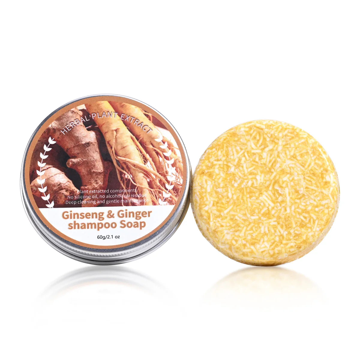Ginseng Ginger Solid Hair Soap Refreshing Oil Control Cleaning Bubble Qme
