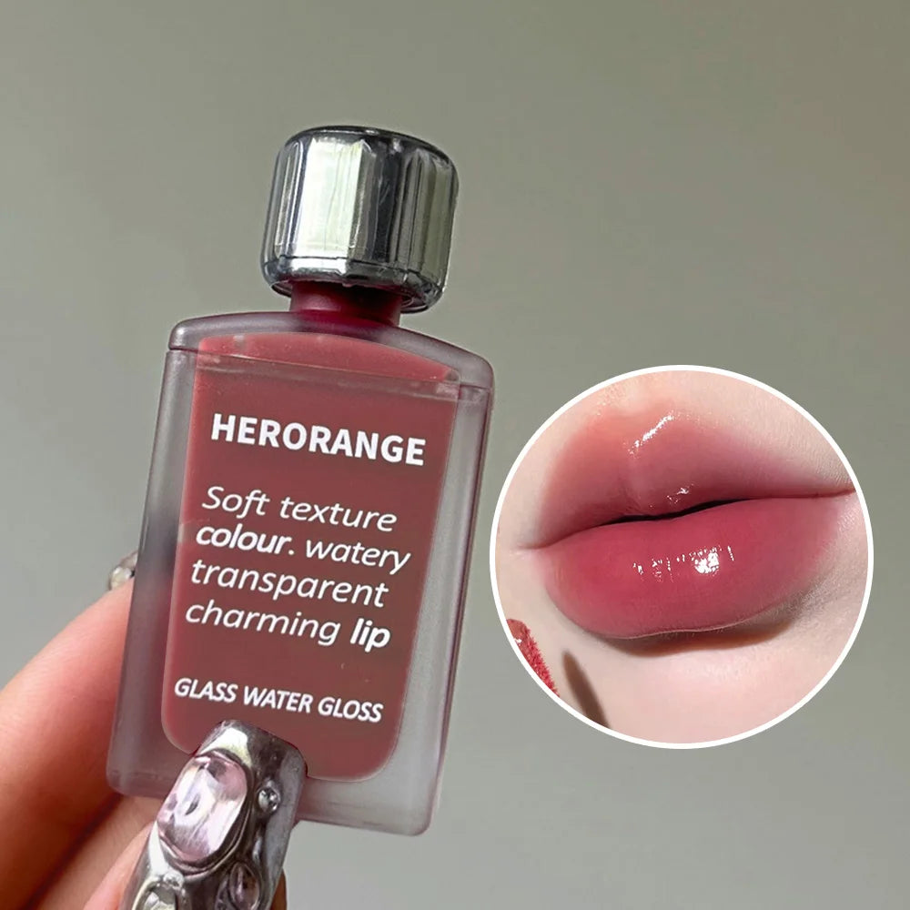 Lightly Glass Water Gloss Herorange Lip Glaze Mirror Moisturizing Qme HR567-05