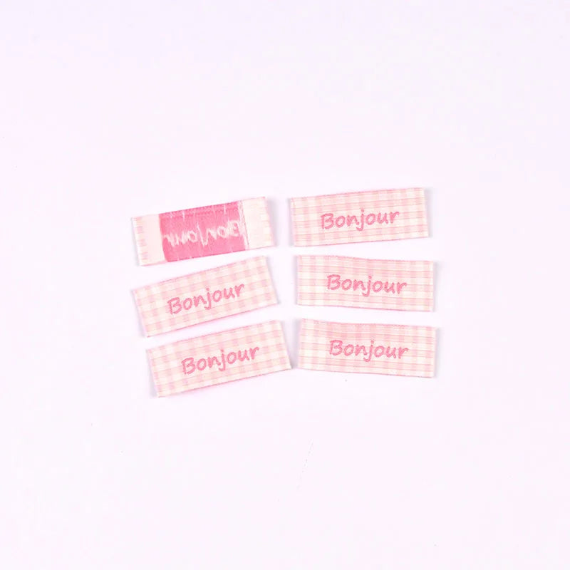 50pcs 12-50mm Assorted Cute Fabric Labels, Handmade Cotton Clothing Tags for DIY Sewing Crafts Clothes Bags cp3839 Qme 40x15mm-4