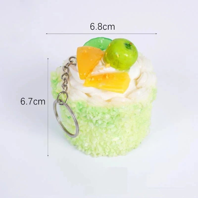 Artificial Coconut Cream Mousse Dessert PU Simulation Cake Fake Food Model Refrigerator Sticker Home Kitchen Decoration Prop Qme A2 6.8x5.8cm