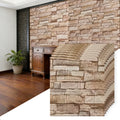 38 5cmx35cm Rustic Brick Wall Sticker Anti Dirt Waterproof Self Qme retro coffee 38.5cmX35cm 30pcs