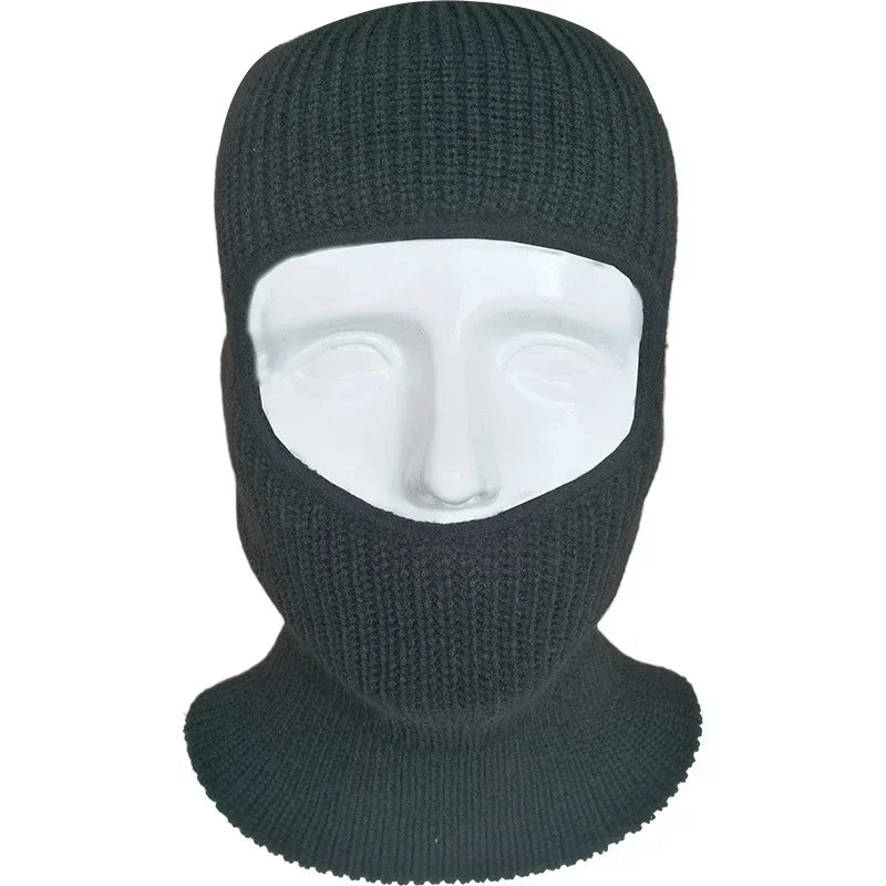 1 Hole Knitted Full Face Cover, Winter Balaclava, Warm Knit Thermal Ski Neck Gaiter for Outdoor Sports Qme