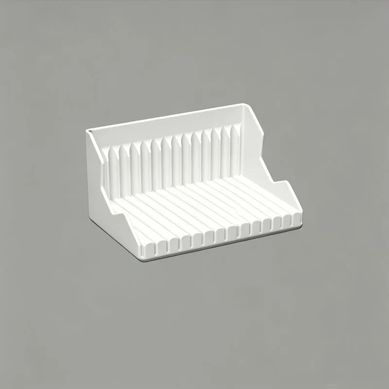 Vertical Blister Pill Card Organizer Tray, 15 Slots 8mm Slot Medicine Strip Storage Holder,Desktop Pharmacy Medication Rack Qme White