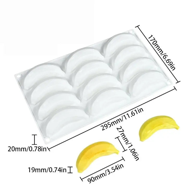 Grape Skewers Bananas Shape Silicone Molds Chocolate Mousse Cake Mold Qme A2