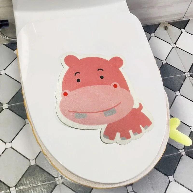 Cartoon Fragrant Toilet Stickers Self-Adhesive Wall Sticker for Kid Bathroom Washroom Decorative Deodorization Toilet Lid Decals Qme