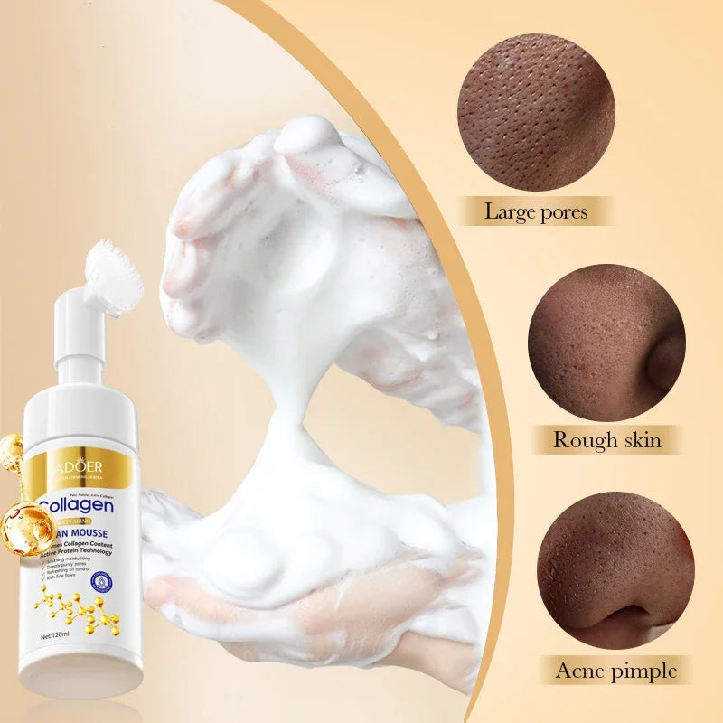 SADOER Collagen Facial Cleanser Mousse Deep Cleansing Skincare Qme
