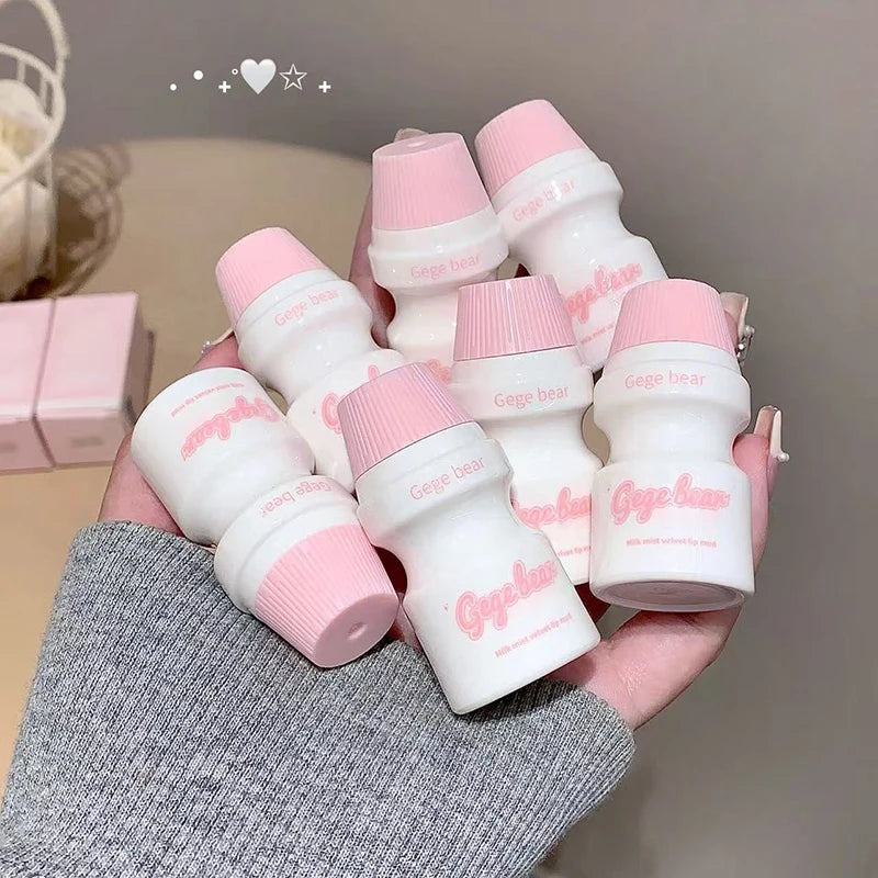 Gege Bear Velvet Lip Mud Gloss Cute Bottle Design Long-lasting Matte Qme