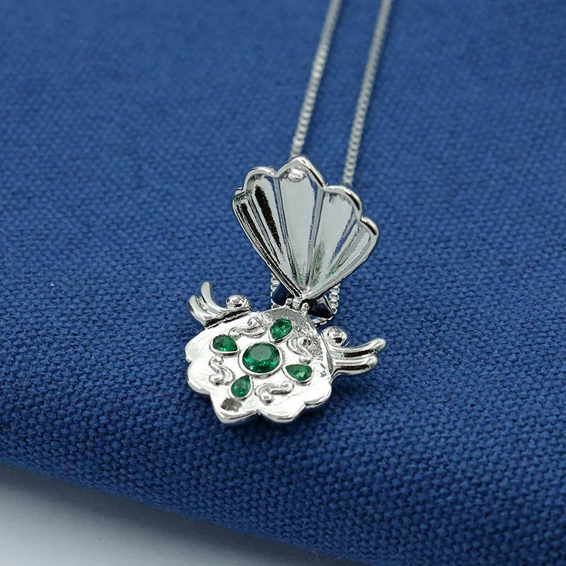 Seven Princess Shell Necklace Cosplay Anime Mermaid Melody Pichi Pichi Pitch Women Pendant Neck Decoration Jewelry Festival Gift Qme Green