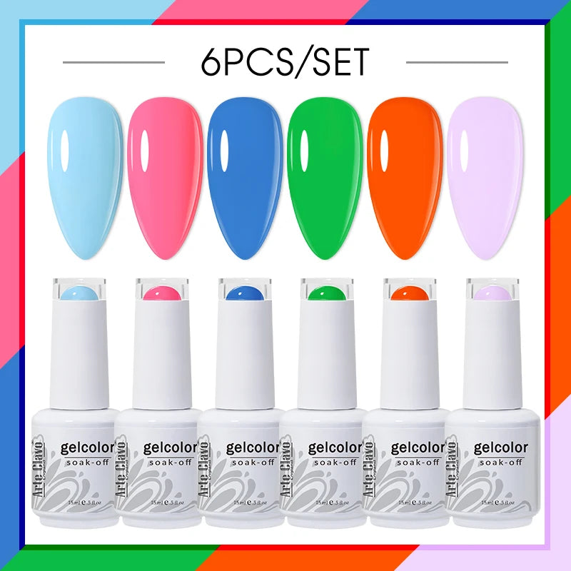 Arte Clavo Glitter Semi Permanent Nail Art LED UV Gel Polish Sparkly