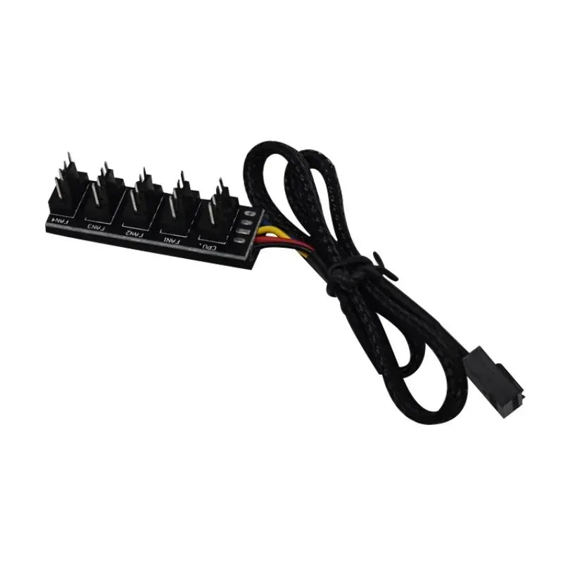 1 To 5 4-Pin TX4 PWM CPU Cooling Fan Braided Power Cable Hub Splitter Adapter 3 Pin 4 Pin Extension Cord Qme