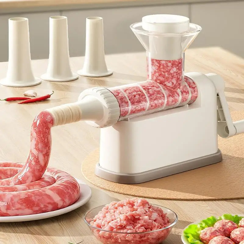 Manual Sausage Stuffer Machine Meat Grinder Filling Maker Tubing Qme