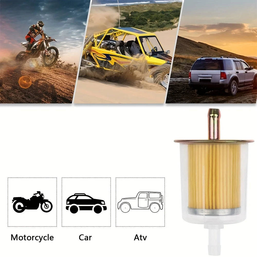 Universal Clear Fuel Filter Gasoline Filter For Motorcycle Car ATV Dirt Bike Scooter Small Engine Fuel Line Filtration Accessory Qme
