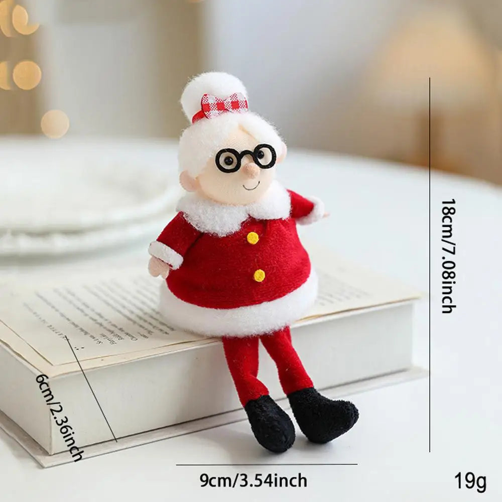 1pcs cartoon Santa Doll Soft Christmas Santa Claus Sitting Plush Ornament Decoration For Car Shelf Home Living Room Indoor Qme 02