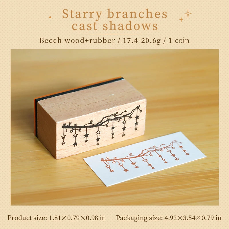 TIANZI 1pc Lamp Theme Vintage Wooden Rubber Cute Night Lights Set Stationery Seal Stamping For Card Making Planner Scrapbook Qme F