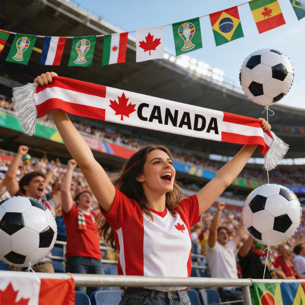 Soccer Match Fan Scarf with National Flag Design and Football Printed Long Style Cheering Props Party Supplies Qme