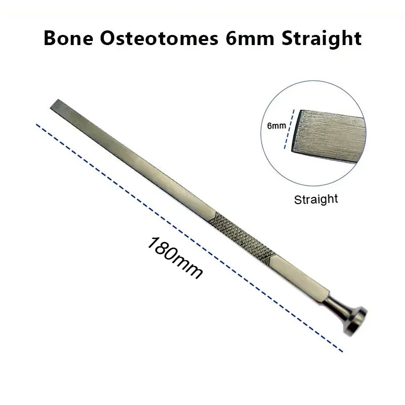 Flat Shank Bone Chisel Straight Curved Cutter Qme 6mm straight