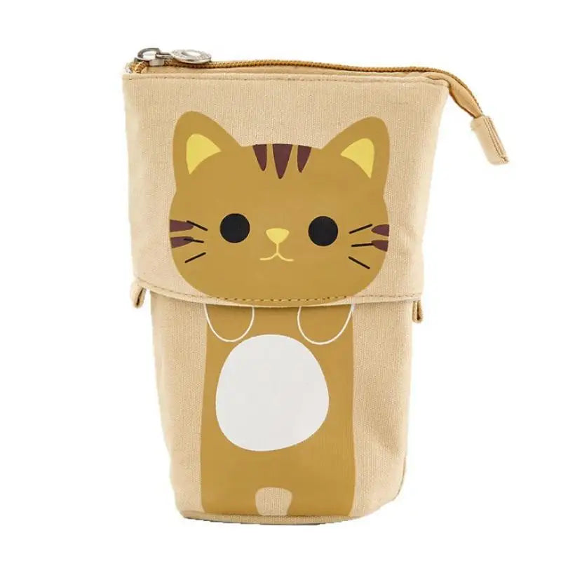 Retractable Pencil Case Kawaii DIY Printed Pen Large Capacity Holder Qme A2