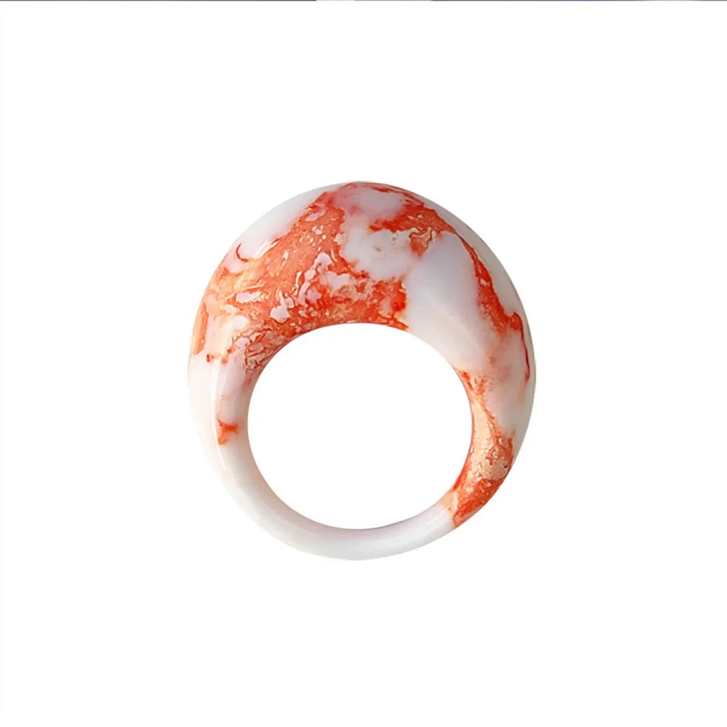 Ins Trendy Resin Fashion Gothic Big Rings for Women Design Acrylic Irregular Colorful Vintage Finger Ring Girls Party Jewelry Qme baipiaohong China Mainland 7