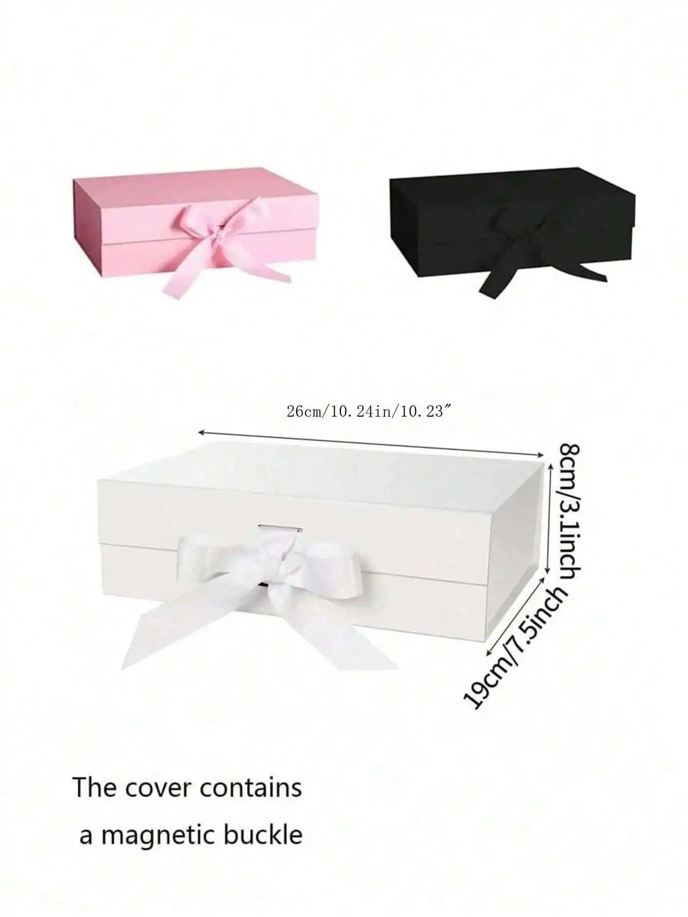 Foldable Magnetic Closure Solid Ribbon Box Wedding Party Suitable Qme