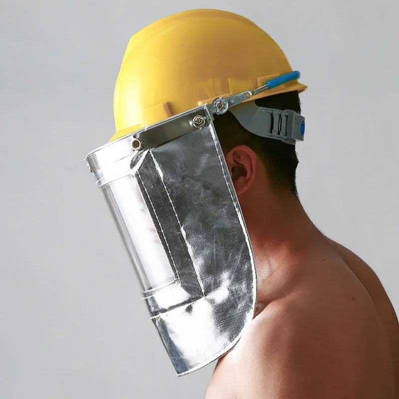 Aluminum foil Proximity Helmet for Firemen and High-Temperature Worker Radiation Protection High Temperature Helmet Use Qme