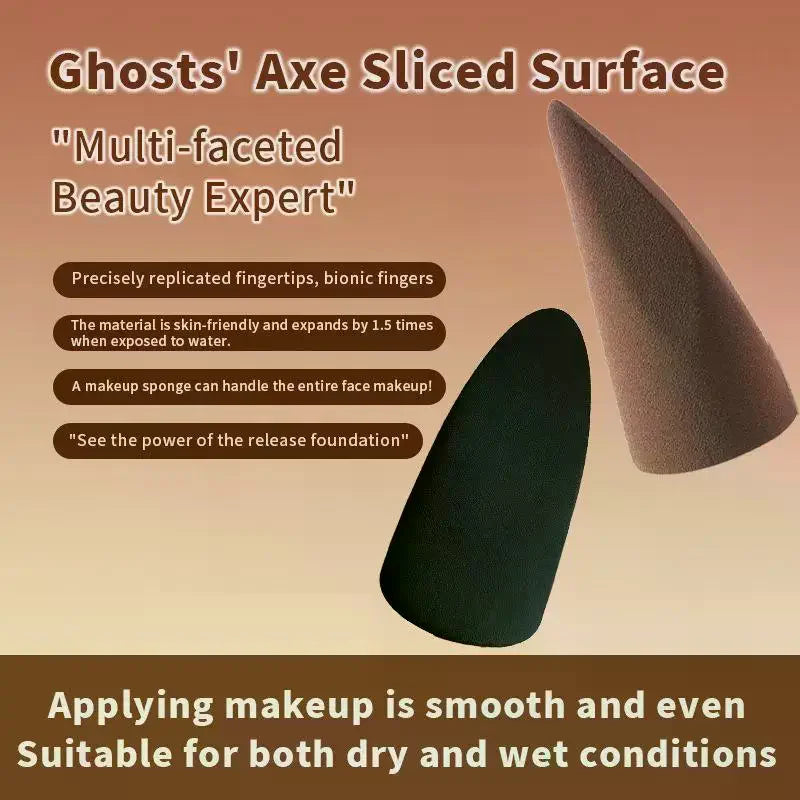 1 Cone Shaped Powder Puff Soft Wet Dry Use Makeup Sponge Liquid Qme