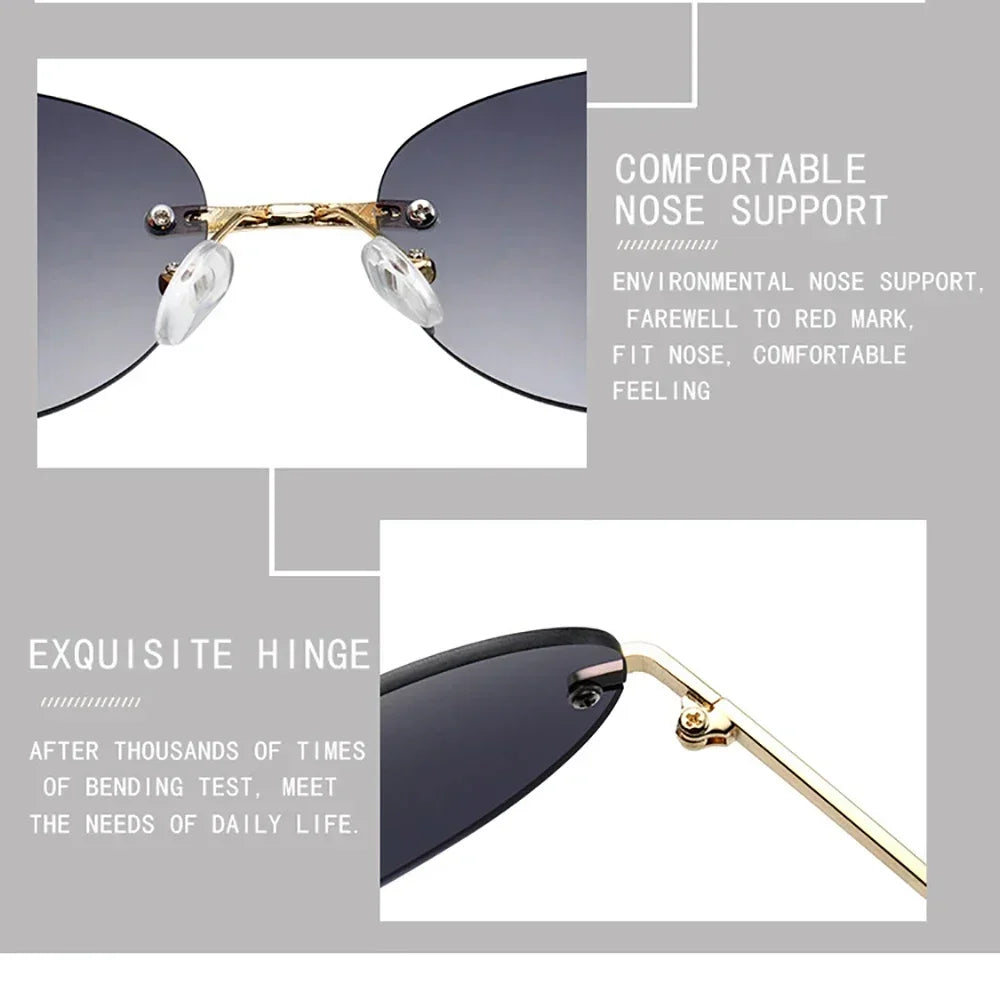 New Luxury Brand Designer Small Frame Cat Eye Sunglasses Women Vintage Fashion Sun Glasses Popular Punk Sexy Ladies Shades UV400 Qme