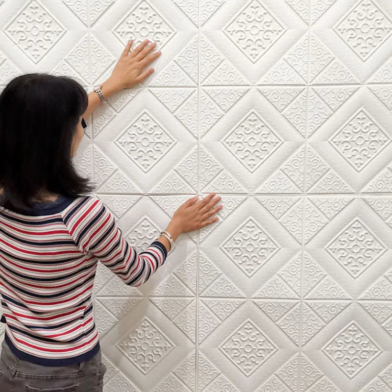 3D Soft Foam Material Wallpaper Self Adhesive Waterproof Moisture Qme