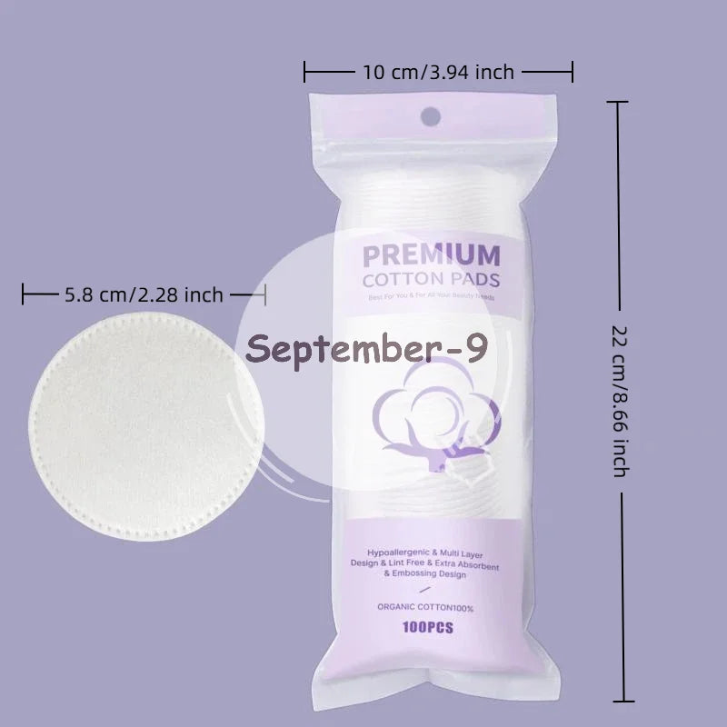 Makeup Removal Cotton Pads 300 600 Soft Pearl Embossed Notched Design Qme