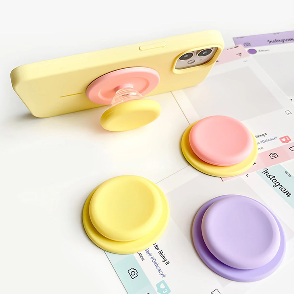 Macaron Colored Silicone Magnetic Air Cushion Stand Adhesive Backing Qme