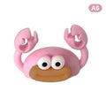 Cartoon Crab Cable Holder Self-Adhesive Fixing USB Cable Management ClipHome Office Desk Decoration Silicone Cable Organizer Qme Pink